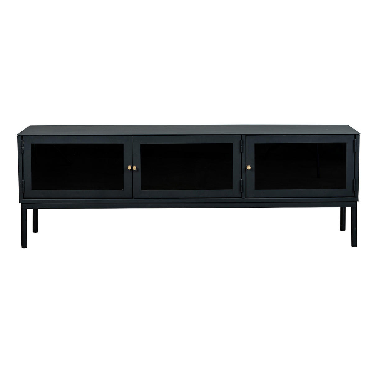 TV-BÄNK 150/50/37 cm  - grå/svart, Klassisk, metall/glas (150/50/37cm) - Niels Andersson