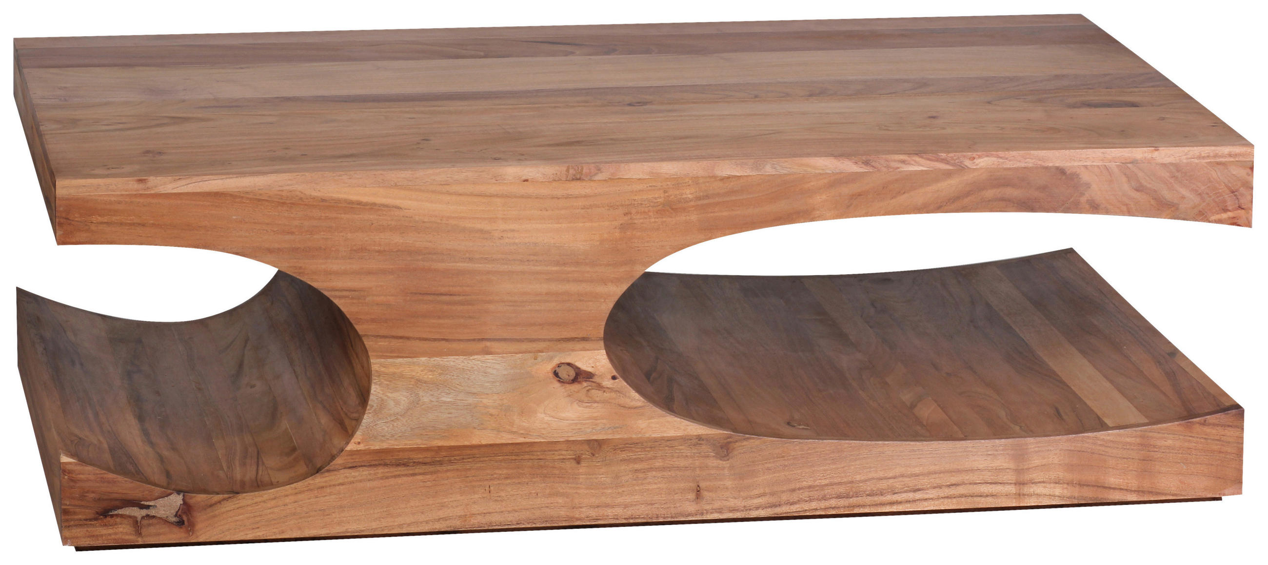 COUCHTISCH Akazie massiv 118/70/38 cm rechteckig Akaziefarben  - Akaziefarben, Design, Holz (118/70/38cm) - MID.YOU
