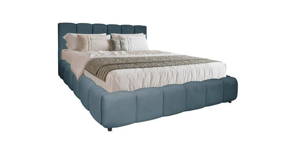 POLSTERBETT Lattenrost, Bettkasten Dunkelblau 180/200 cm  - Schwarz/Dunkelblau, KONVENTIONELL, Holz/Kunststoff (180/200cm) - Carryhome