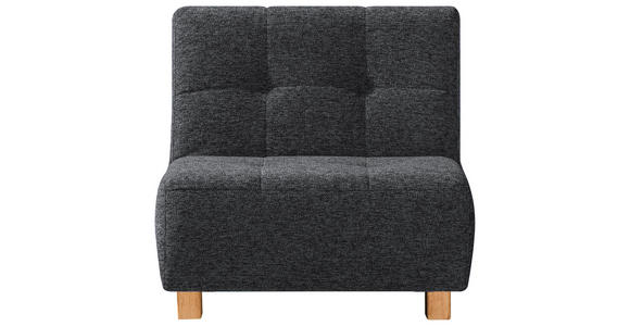 SCHLAFSESSEL Flachgewebe Dunkelgrau Fußauswahl, Stoffauswahl, Liegefunktion  - Dunkelgrau/Naturfarben, Design, Holz/Textil (85/92/102cm) - Novel