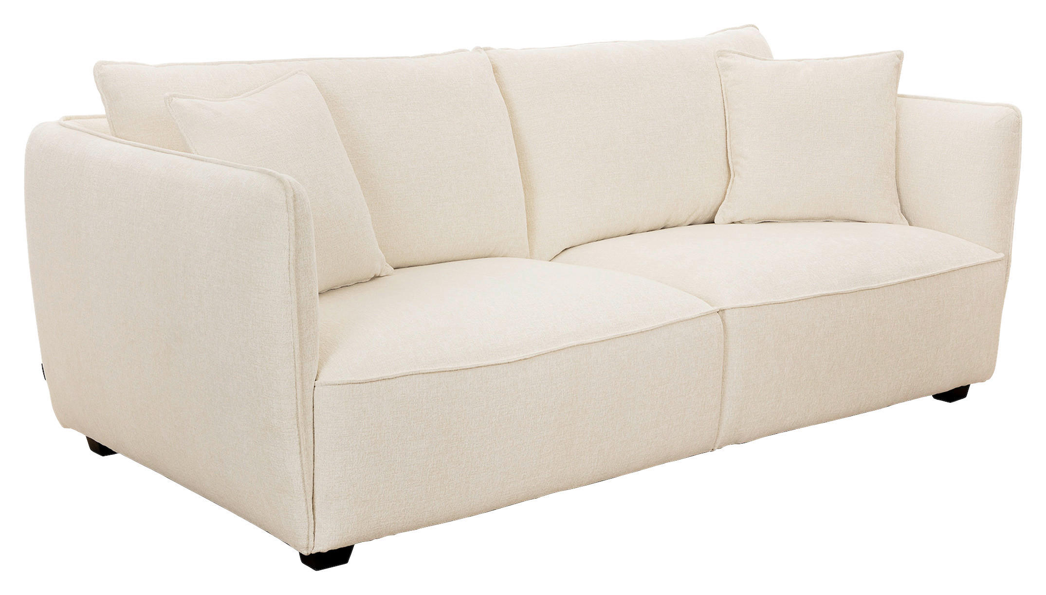 3-SITS SOFFA i cremefärgad  - svart/cremefärgad, Basics, metall/trä (220/88/108cm) - Pure Home Comfort