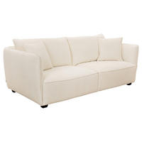 3-SITS SOFFA i cremefärgad  - svart/cremefärgad, Basics, metall/trä (220/88/108cm) - Pure Home Comfort