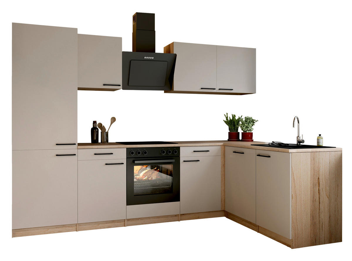 ECKKÜCHE Merle 280/172 cm  in Kaschmir  - Kaschmir/Eichefarben, Trend, Holzwerkstoff/Metall (280/172cm) - Respekta