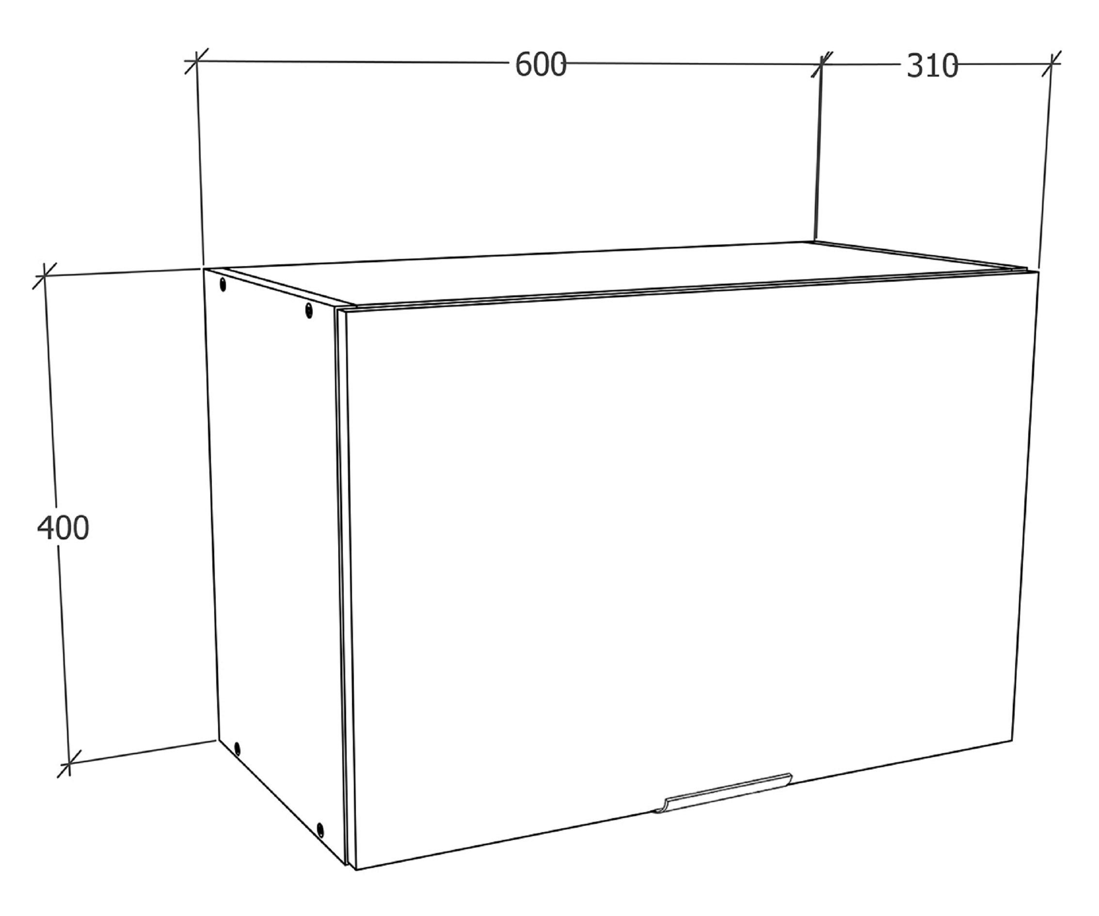 KÜCHENOBERSCHRANK 60/40/31 cm  in Weiß  - Schwarz/Weiß, Trend, Holzwerkstoff/Kunststoff (60/40/31cm) - MID.YOU
