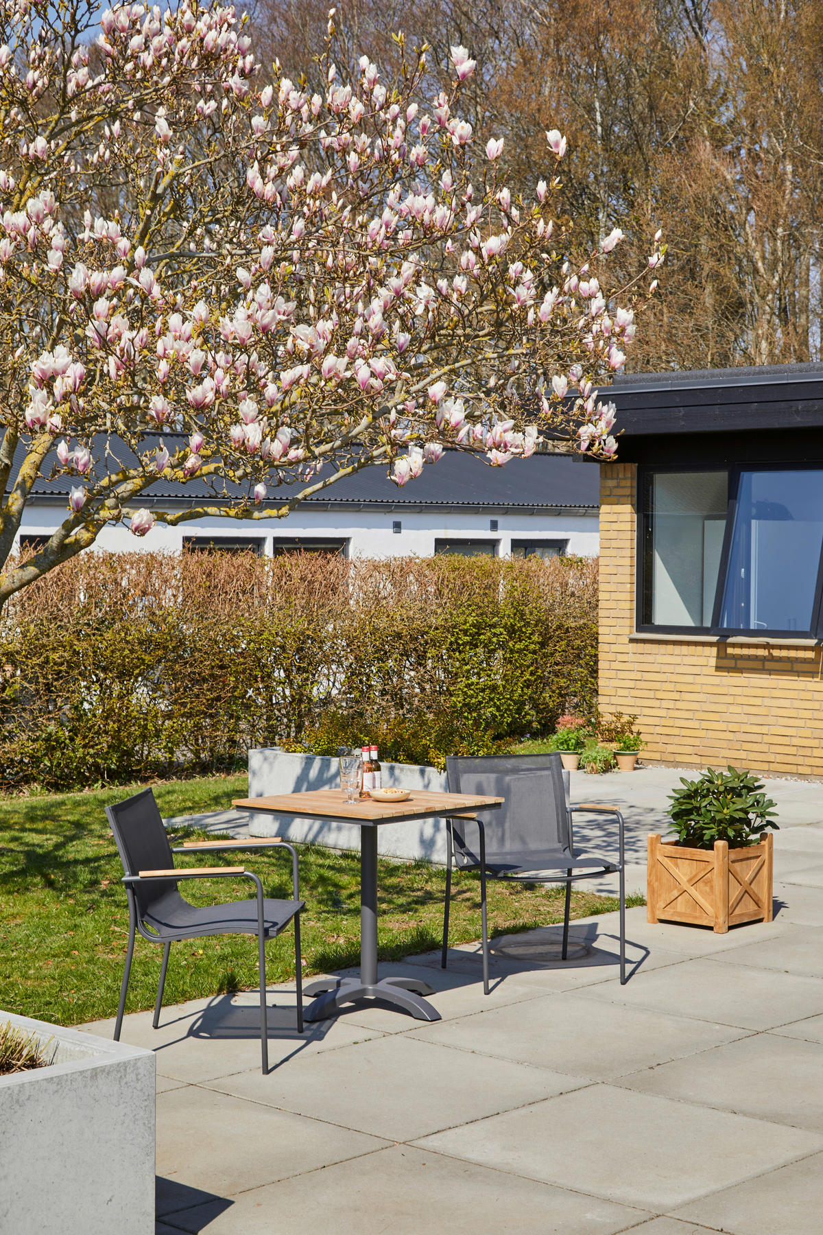 BISTROTISCH in Holz, Metall 70/70/74 cm  - Anthrazit/Naturfarben, Basics, Holz/Metall (70/70/74cm) - Ambia Garden