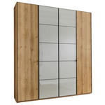 DREHTÜRENSCHRANK  in Champagner, Eiche Bianco  - Schieferfarben/Eiche Bianco, MODERN, Glas/Holzwerkstoff (200/216/58cm) - Novel