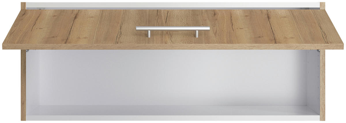 ECKKÜCHE 270/200 cm  in Eichefarben  - Edelstahlfarben/Eichefarben, Basics, Holzwerkstoff/Metall (270/200cm) - Optifit