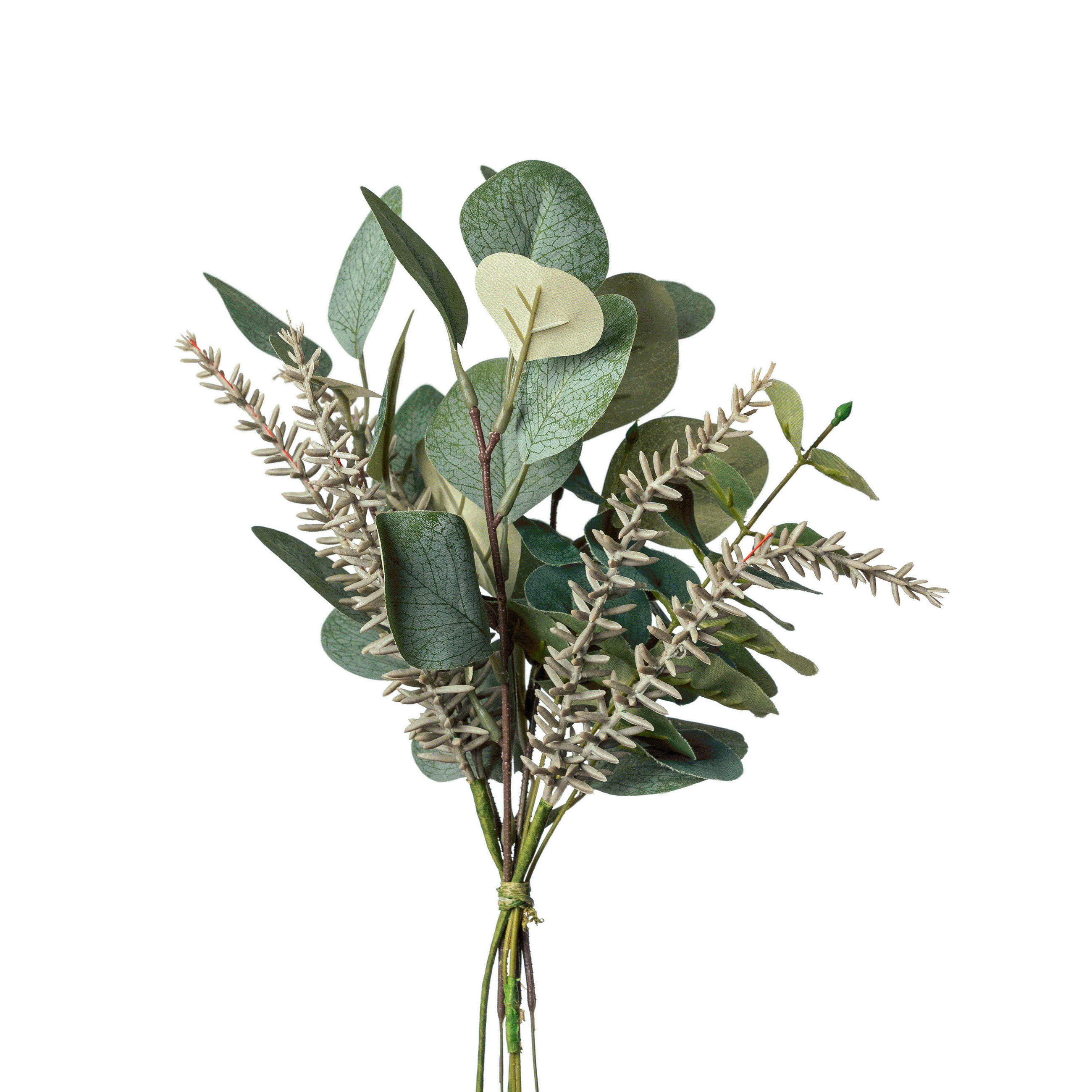 UMĚLÁ KVĚTINA 30 cm - bílá/zelená, Basics, plast (30cm)