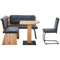 ECKBANKGRUPPE Mikrofaser Anthrazit, Eichefarben  - Eichefarben/Anthrazit, KONVENTIONELL, Textil/Metall (130/130cm) - Cantus