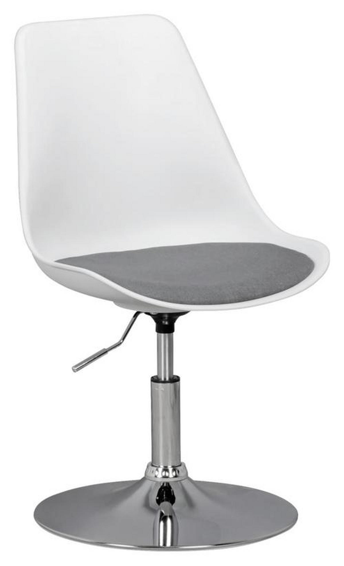 OTOČNÁ STOLIČKA PRE MLÁDEŽ, tkaná textília, sivá, biela - sivá/biela, Modern, kov/textil (46/88/46cm) - MID.YOU