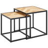 SATZTISCH Tanne furniert quadratisch Schwarz, Tannenholzfarben  - Tannenholzfarben/Schwarz, Design, Holz/Holzwerkstoff (40/35/40/35/40/35cm) - MID.YOU