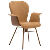 ARMLEHNSTUHL DREHBAR  in Echtleder naturbelassen  - Hellbraun/Cognac, Design, Leder/Metall (69/91/61cm) - Bert Plantagie