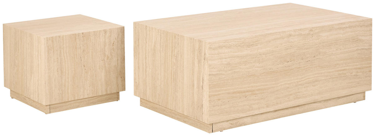 COUCHTISCHSET in Holzwerkstoff 100/44/60/44/42/38 cm  - Sandfarben/Beige, Design, Holzwerkstoff (100/44/60/44/42/38cm)