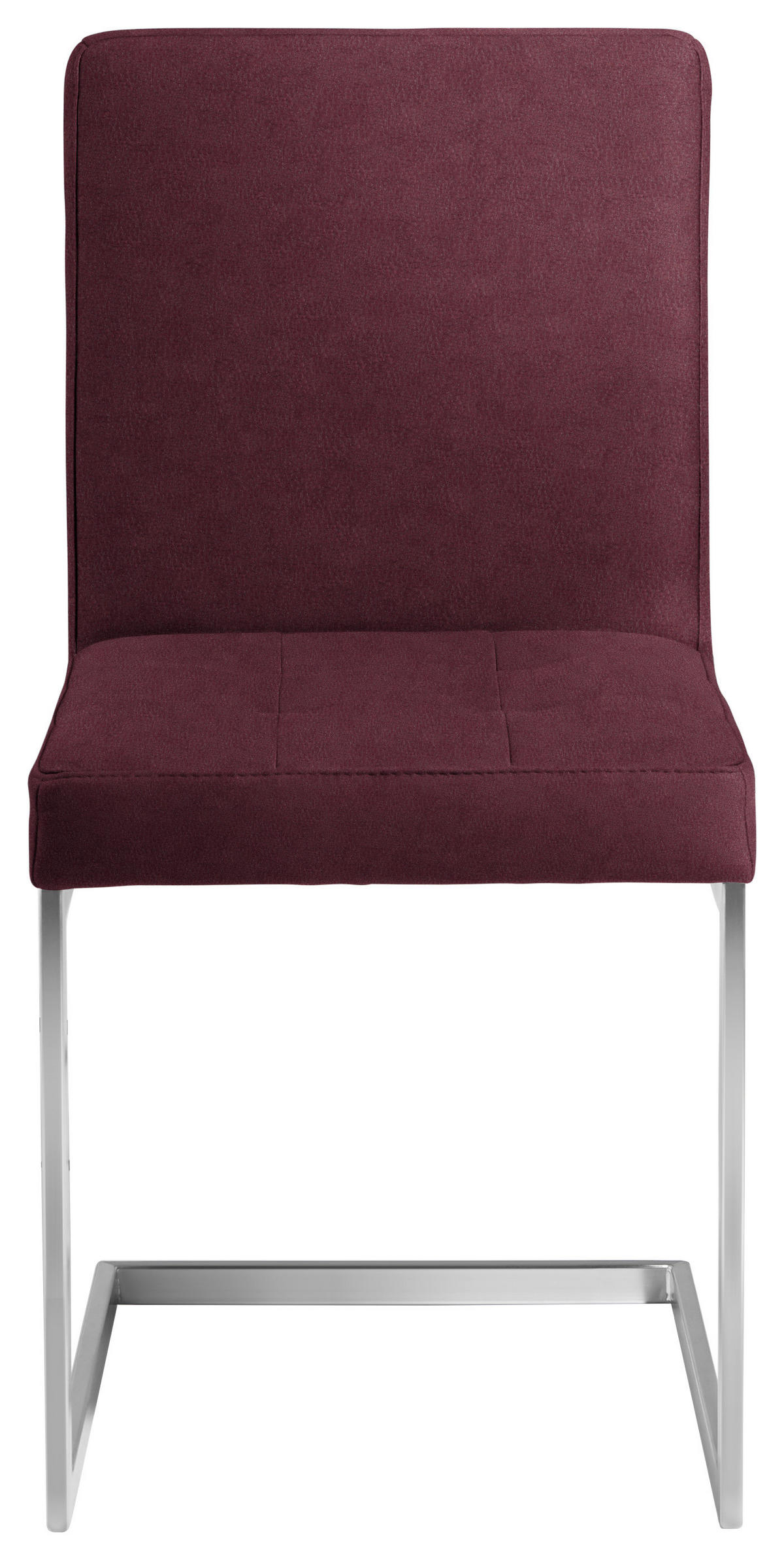 SCHWINGSTUHL  in Stahl Mikrofaser  - Edelstahlfarben/Bordeaux, Design, Textil/Metall (45/91/58cm) - Moderano