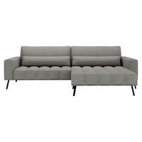 ECKSOFA in Cord Grau  291/204 cm  - Schwarz/Grau, Design, Textil/Metall (291/204cm) - Lomoco