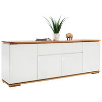 SIDEBOARD 182/81/40 cm Weiss, Eichefarben  - Weiss/Eichefarben, Design, Holz/Holzwerkstoff (182/81/40cm)