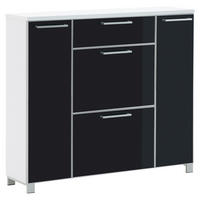 SCHUHSCHRANK Anthrazit, Weiß  - Chromfarben/Anthrazit, Design, Glas/Holzwerkstoff (121/108/31cm)