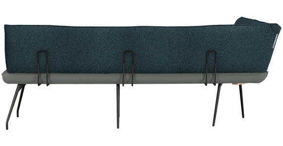 ECKBANK 165/225 cm  in Graublau  - Graublau/Schwarz, Design, Textil/Metall (165/225cm) - Moderano