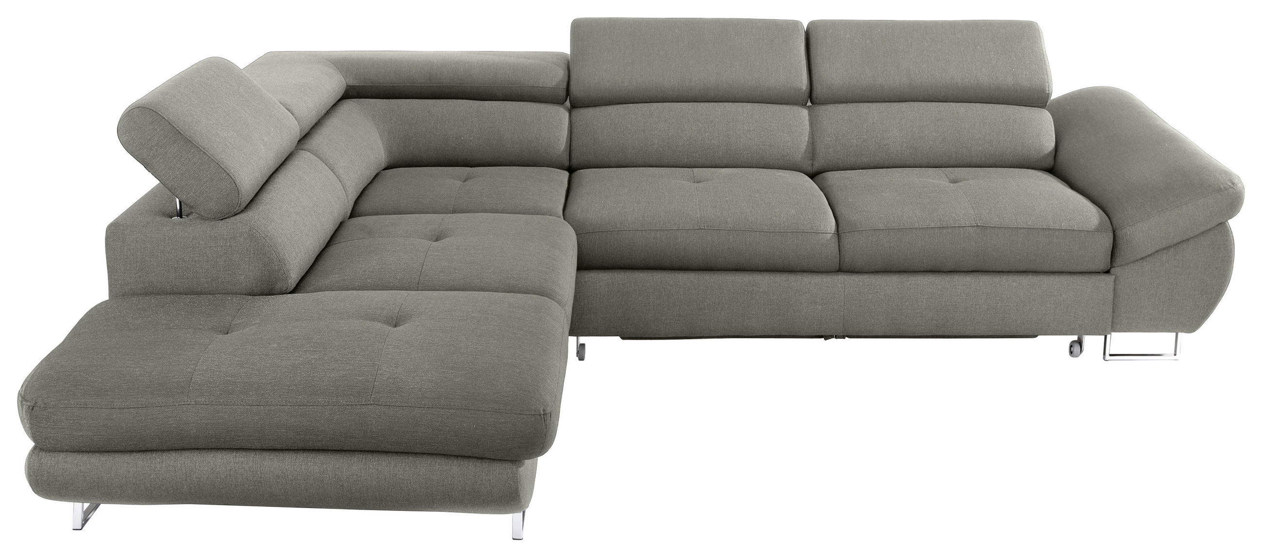 ECKSOFA in Webstoff Grau  - Grau, Design, Textil/Metall (235/280cm) - Hom`in