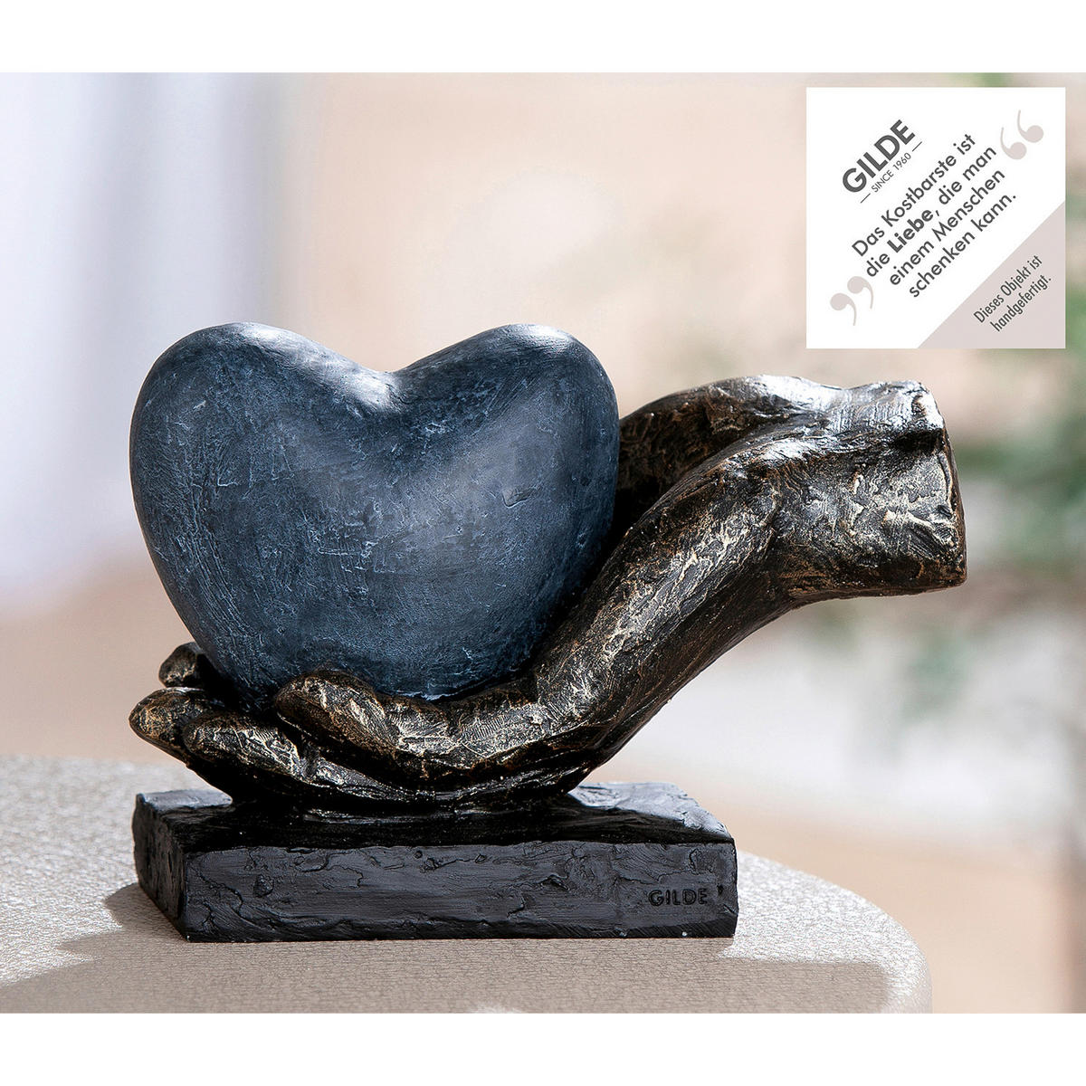 SKULPTUR - Bronzefarben/Grau, Basics, Kunststoff (18/12/10cm)