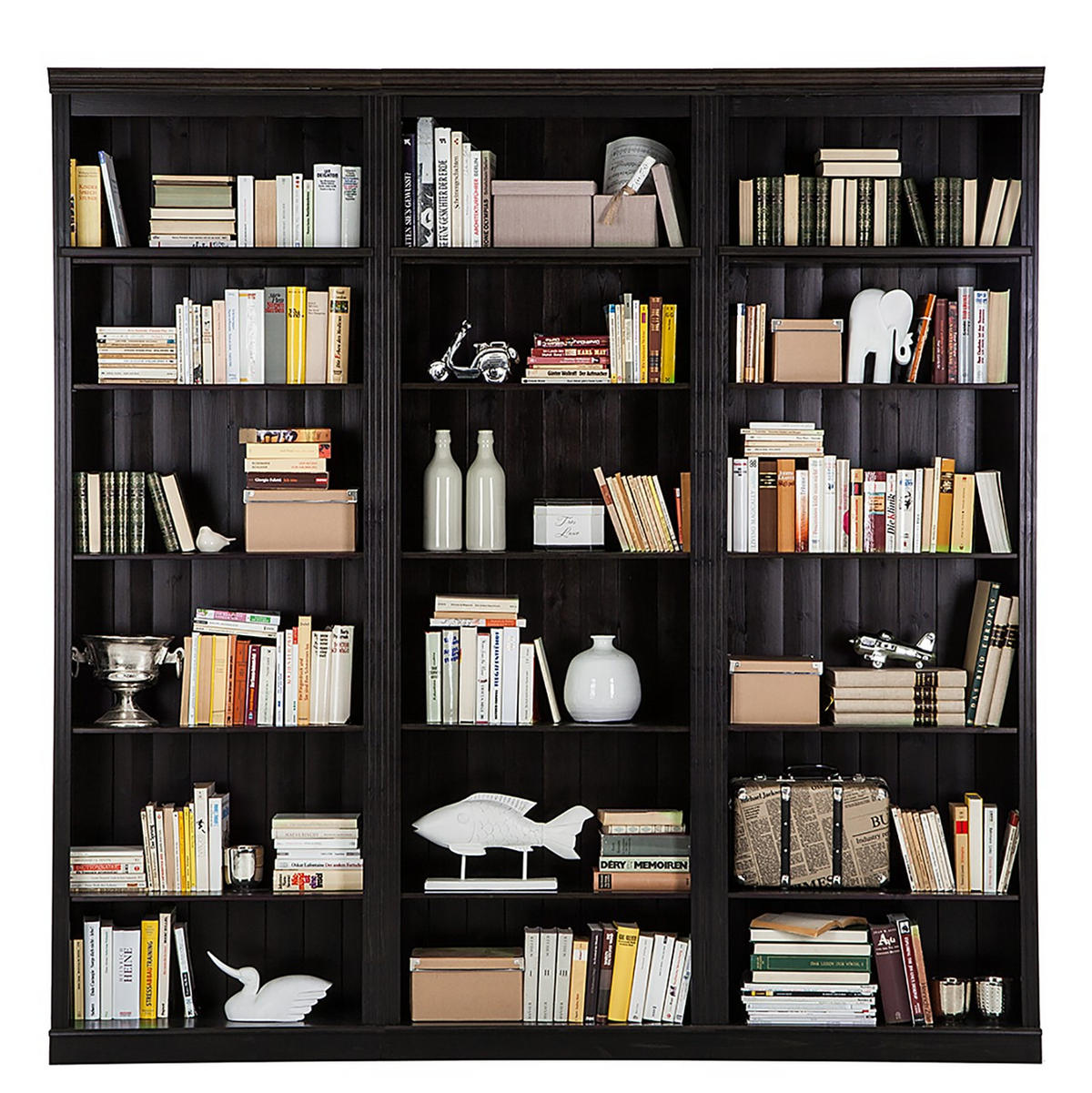 BÜCHERWAND Kiefer massiv Kieferfarben, Dunkelbraun  - Dunkelbraun/Kieferfarben, Design, Holz (223/222/34cm) - Livetastic