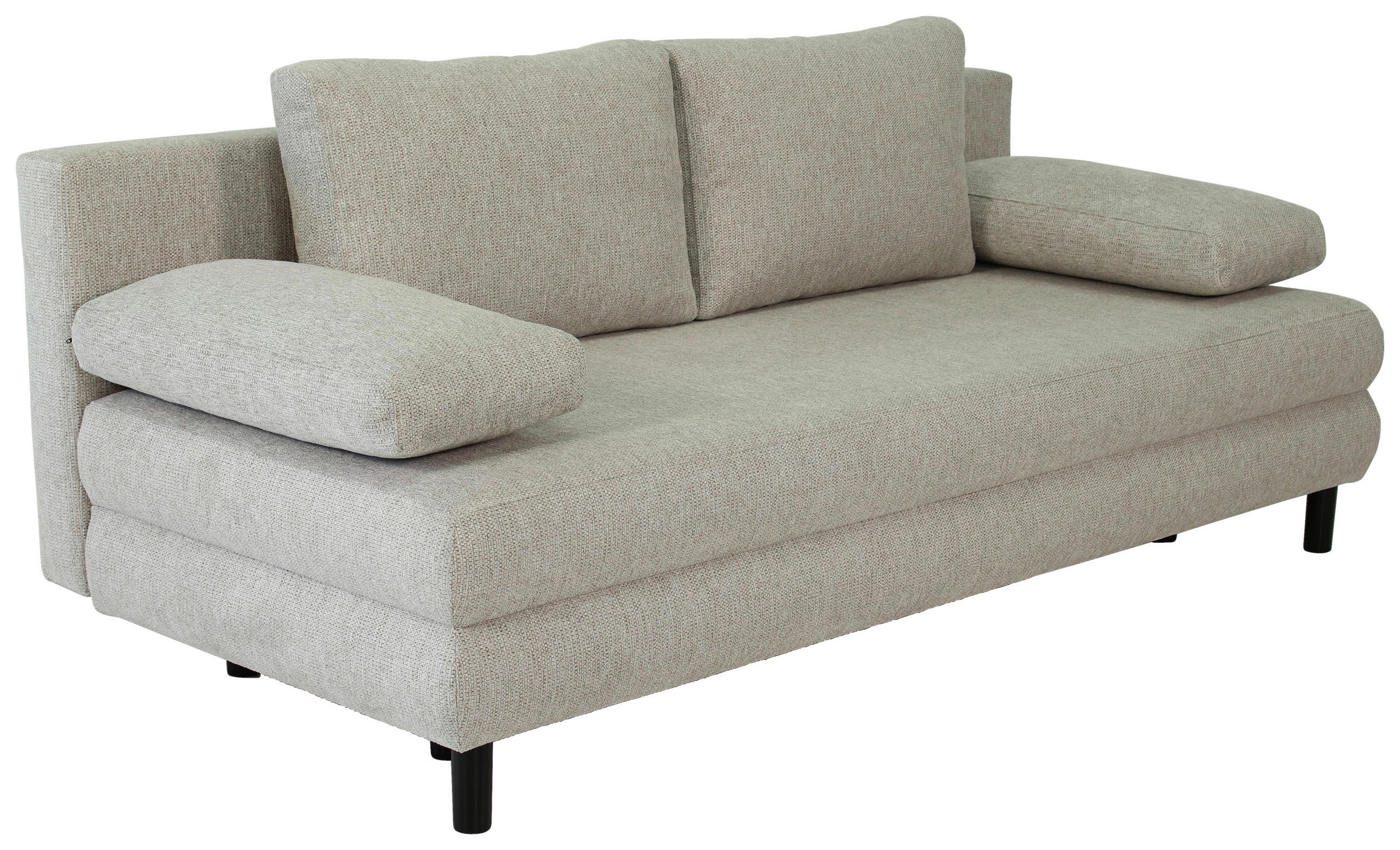 SCHLAFSOFA Webstoff Taupe  - Taupe/Schwarz, Design, Textil/Metall (197/84/92,5cm) - home24
