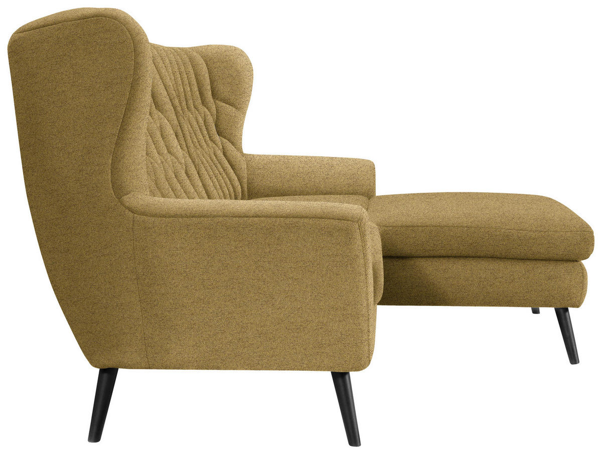 ECKSOFA in Flachgewebe Gelb  - Gelb/Schwarz, Design, Holz/Textil (237/165cm) - Stylife