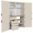 SCHRANKKÜCHE 124/200/70 cm  in Kaschmir  - Kaschmir/Eichefarben, KONVENTIONELL, Holzwerkstoff/Metall (124/200/70cm) - Xora