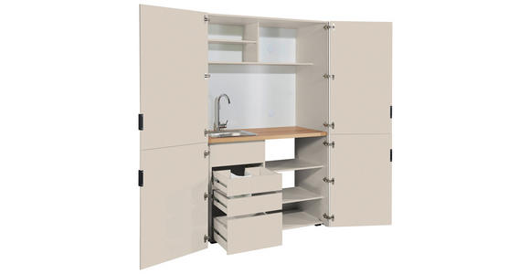 SCHRANKKÜCHE 124/200/70 cm  in Kaschmir  - Kaschmir/Eichefarben, KONVENTIONELL, Holzwerkstoff/Metall (124/200/70cm) - Xora