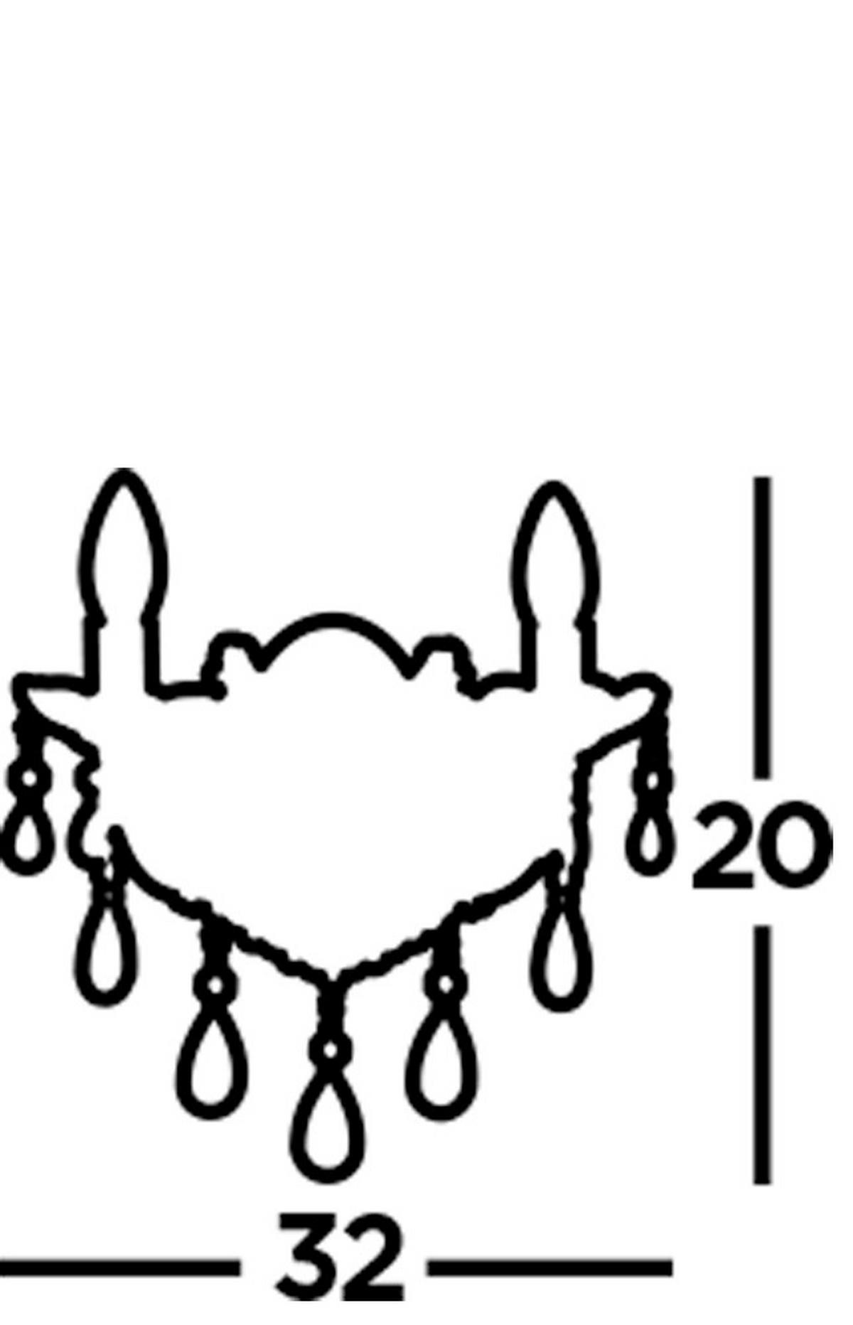 VÄGGLAMPA Marie Therese 32/20 cm   - kromfärg, Basics, metall/glas (32/20cm)