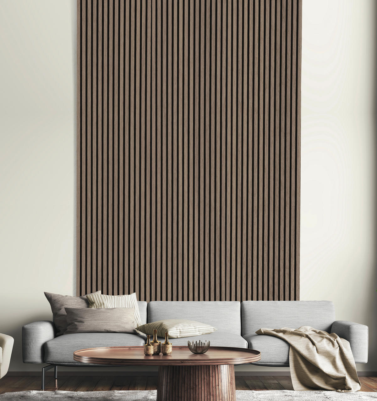 AKUSTIKPANEEL Walnuss furniert 57.25/1.9/240 cm  - Walnussfarben, KONVENTIONELL, Holzwerkstoff/Textil (57.25/1.9/240cm)