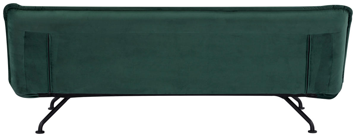 SCHLAFSOFA in Velours Grün  - Schwarz/Grün, MODERN, Textil/Metall (190/79/89cm) - MID.YOU
