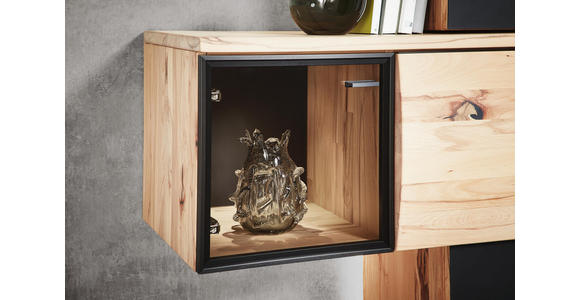 WOHNWAND in Anthrazit, Buchefarben - Anthrazit/Buchefarben, MODERN, Glas/Holz (300/213/56cm) - Valnatura