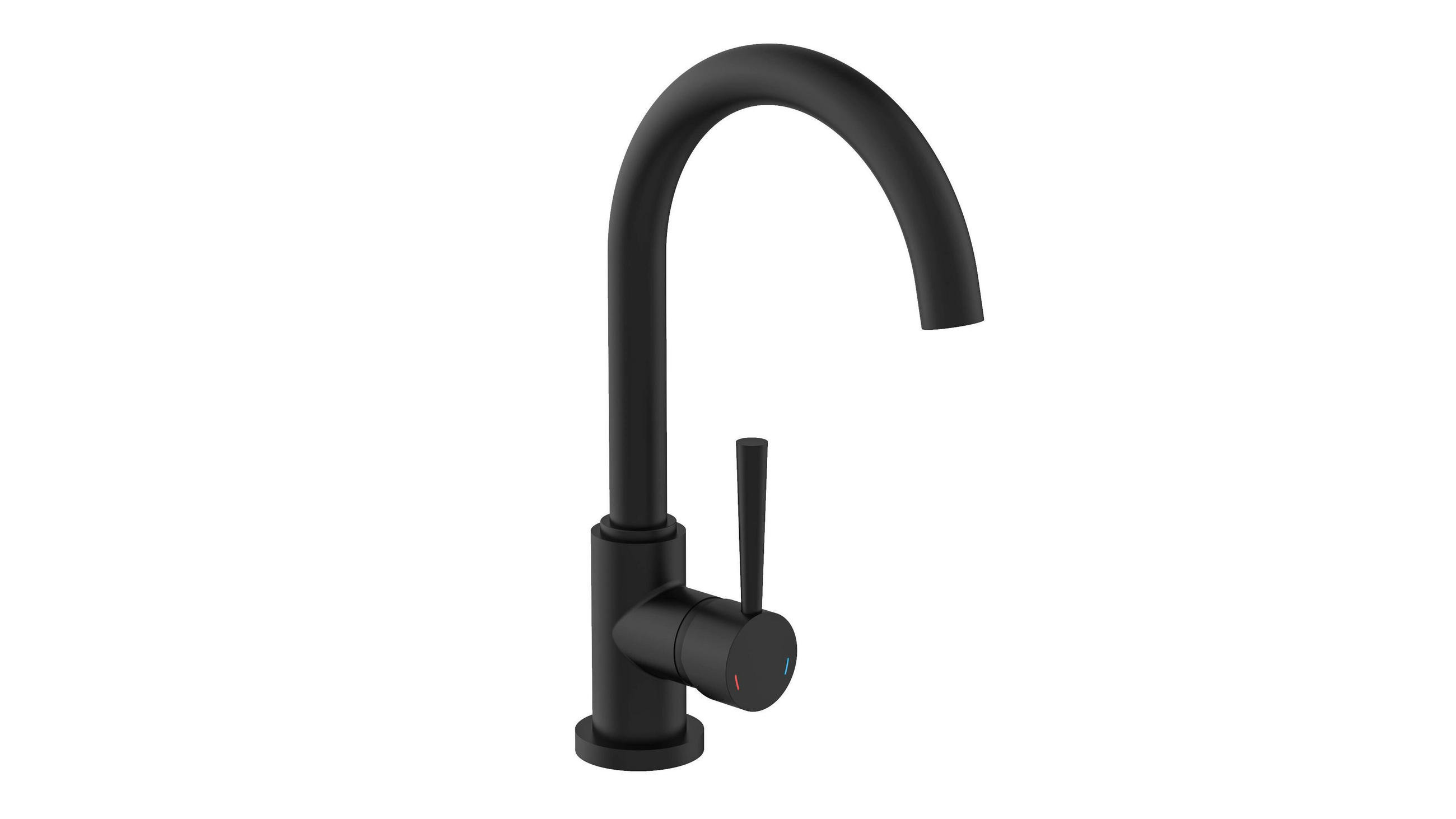 KÜCHENARMATUR  - Schwarz, Basics, Metall (5,9/34/23cm) - Schütte
