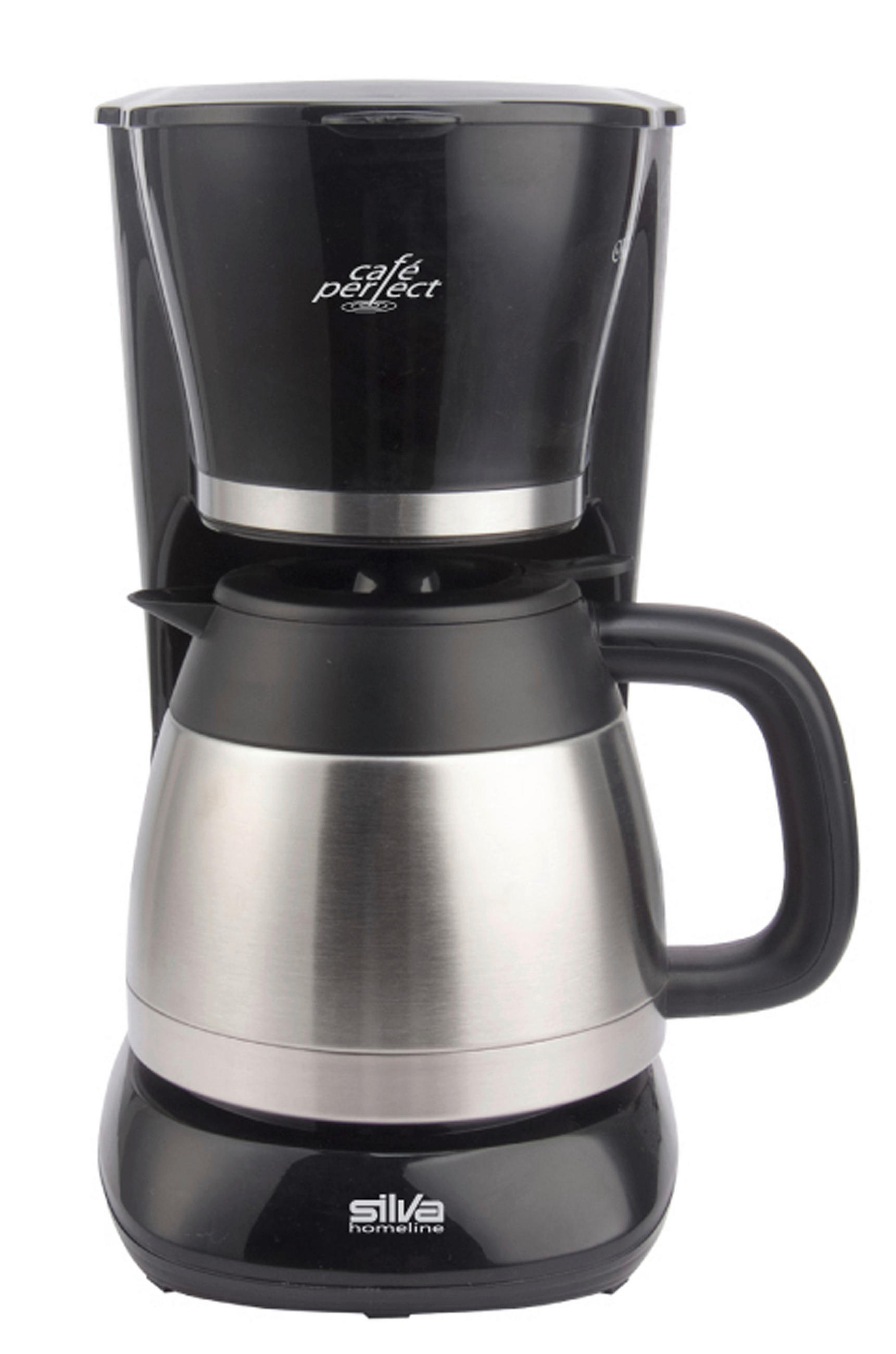 THERMO-KAFFEEMASCHINE  - Edelstahlfarben/Schwarz, Basics, Metall (17,8/32,4/26,2cm) - Silva Homeline