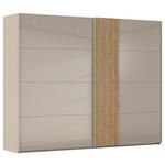 SCHWEBETÜRENSCHRANK  in Eichefarben, Fango  - Fango/Eichefarben, Design, Glas/Holzwerkstoff (281/223/68cm) - Novel