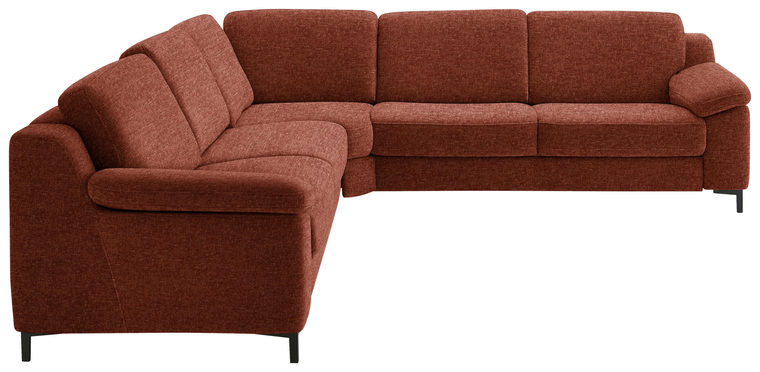 ECKSOFA in Chenille Kupferfarben  278/278 cm  - Schwarz/Kupferfarben, Design, Textil/Metall (278/278cm) - Valdera