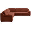 ECKSOFA in Chenille Kupferfarben  278/278 cm  - Schwarz/Kupferfarben, Design, Textil/Metall (278/278cm) - Valdera