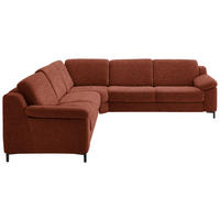ECKSOFA in Chenille Kupferfarben  278/278 cm  - Schwarz/Kupferfarben, Design, Textil/Metall (278/278cm) - Valdera