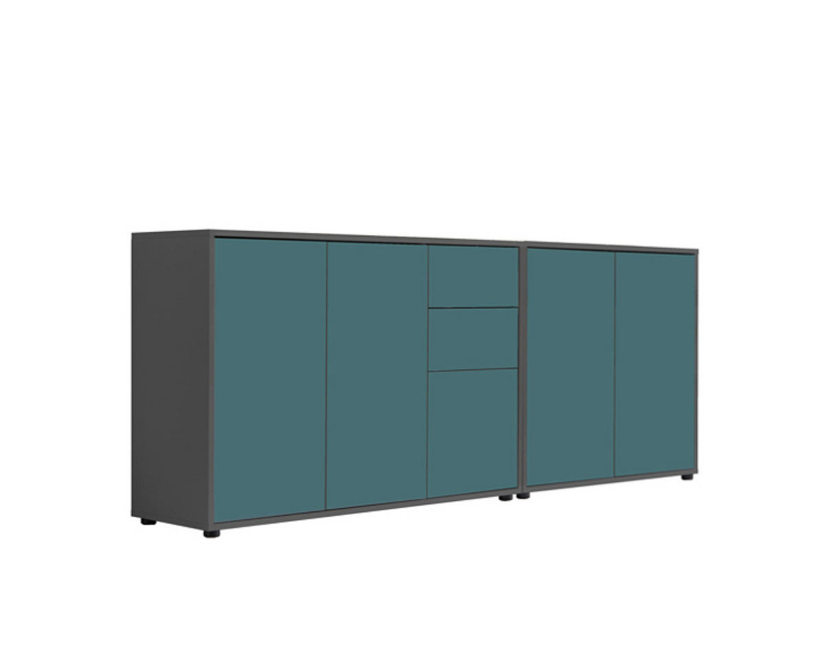 SIDEBOARD  in 184,5/73/33 cm  - Anthrazit/Petrol, MODERN, Holzwerkstoff (184,5/73/33cm) - MID.YOU