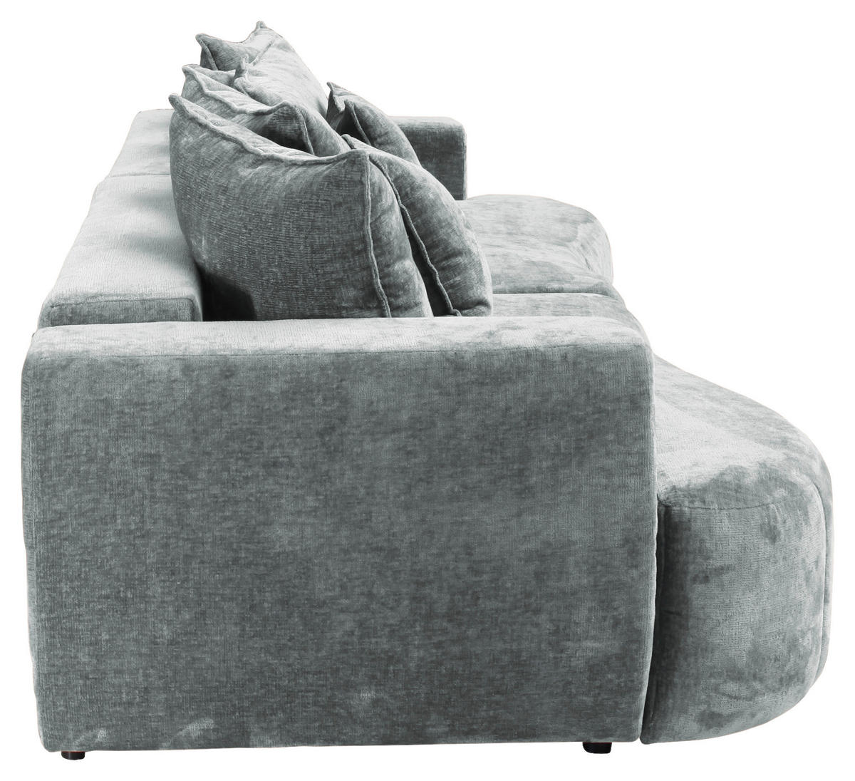 BOXSPRINGSOFA  mit Rücken echt Velours Mintgrün  - Schwarz/Mintgrün, Trend, Kunststoff/Textil (292/71-99/127cm) - Livetastic