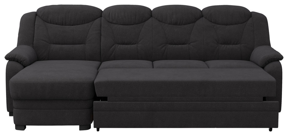 ECKSOFA in Chenille Schwarz  162/257 cm  - Schwarz, Basics, Kunststoff/Textil (162/257cm) - MID.YOU