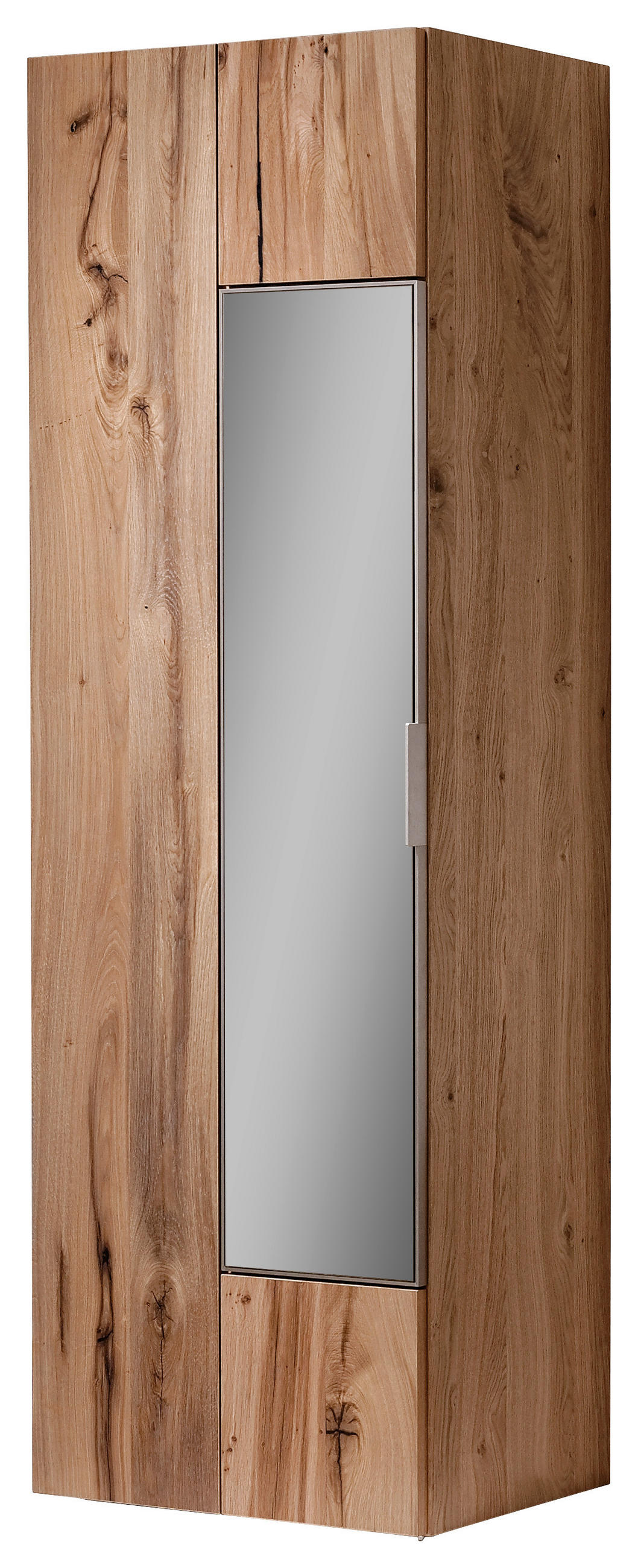 GARDEROBENSCHRANK  in 64/194/42,5 cm  - Eichefarben/Silberfarben, Design, Glas/Holz (64/194/42,5cm) - Voglauer
