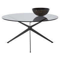 COUCHTISCH FABIA 80/80/40 cm rund Grau, Schwarz  - Schwarz/Grau, Design, Glas/Metall (80/80/40cm) - Musterring