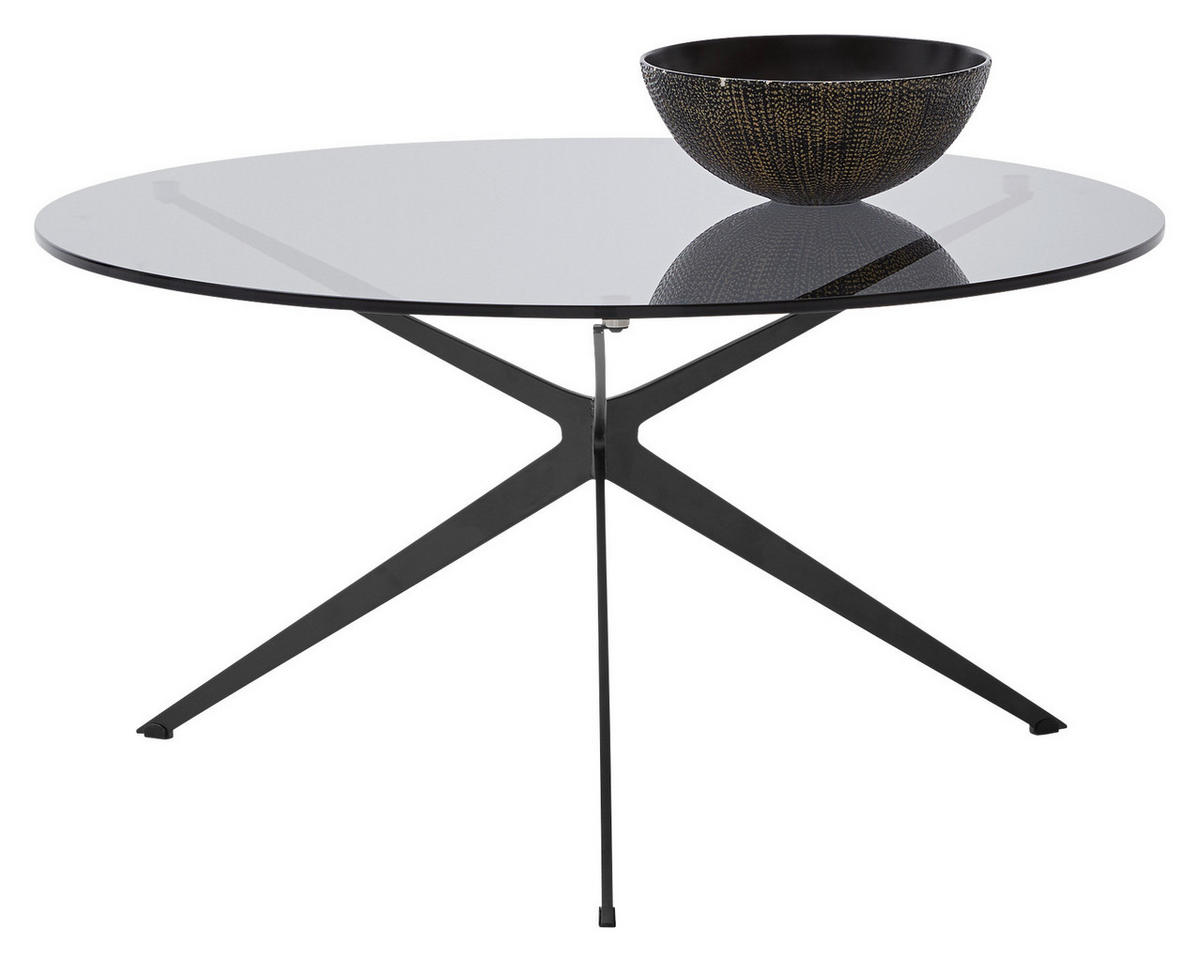 COUCHTISCH FABIA 80/80/40 cm rund Grau, Schwarz  - Schwarz/Grau, Design, Glas/Metall (80/80/40cm) - Musterring