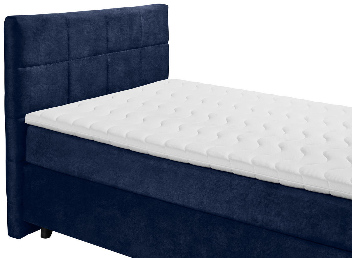 BOXSPRINGBETT 140/200 cm  in Blau  - Blau/Schwarz, Design, Holzwerkstoff/Kunststoff (140/200cm) - Xora