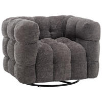 SESSEL in Bouclé Grau  - Schwarz/Grau, Design, Textil/Metall (94/83/71cm) - Livetastic