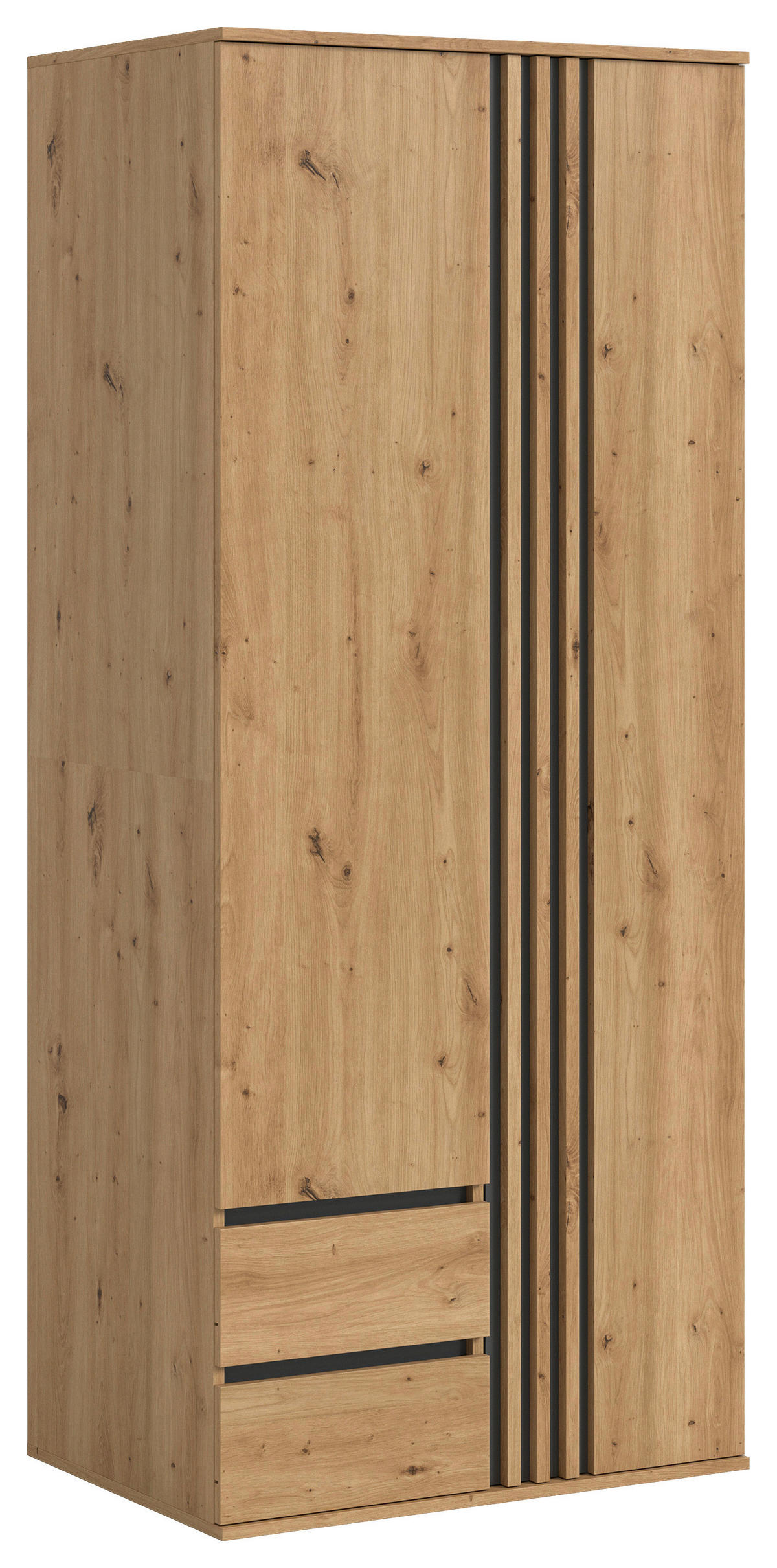 DREHTÜRENSCHRANK 80/192/56 cm,  in Anthrazit, Eiche Artisan, 2-türig  - Anthrazit/Eiche Artisan, ROMANTIK / LANDHAUS, Holzwerkstoff (80/192/56cm) - Livetastic