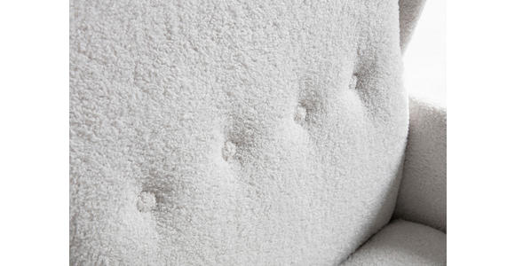 OHRENSESSEL Flachgewebe Weiß  - Dunkelbraun/Weiß, Design, Holz/Textil (72/104/85cm) - Carryhome