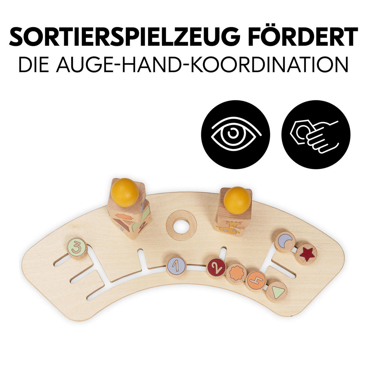 MOTORIKSPIEL Alpha Play Sorting  - Multicolor/Naturfarben, Basics, Holz/Kunststoff (37/15/13cm) - Hauck